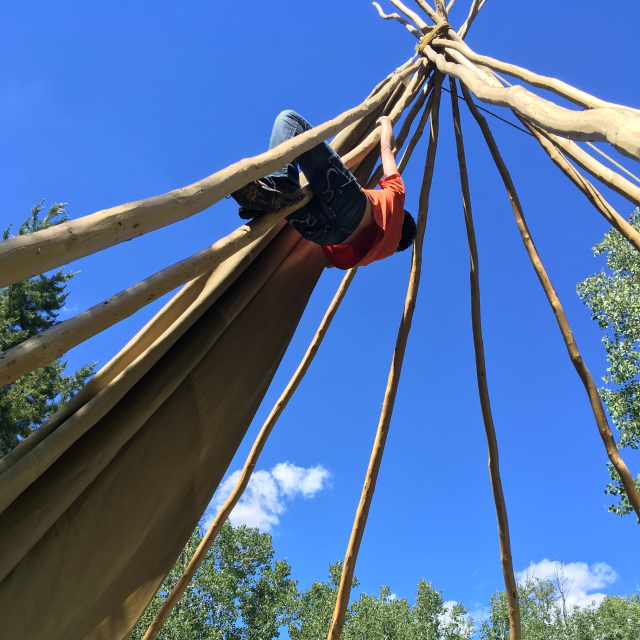 Tipi Building for a Ceremony with IRM